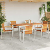 Garden Dining Set 7 pcs Solid Acacia Wood and Stainless Steel 3334811