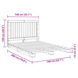Bed Frame without Mattress with Headboard 140x200 cm Solid Wood 3281534