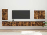 TV Wall Cabinet Set Wall-mounted 6 pcs Smoked Oak 3408948