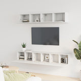 5 Piece TV Cabinet Set White Engineered Wood 3114422