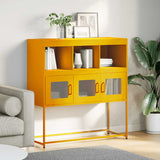 ZNTS Sideboard Mustard Yellow 100.5x39x107 cm Cold-rolled Steel 853419