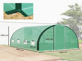 4 x 3 Polytunnel Greenhouse, with Windows and Doors - Green T3398P323825