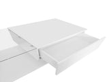 LED Coffee Table, Modern High Gloss Coffee Table, Center Table with Glass, Modern Coffee Table for N605P225557W
