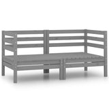 Garden 2-Seater Sofa Grey Solid Pinewood 3082389