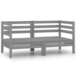 Garden 2-Seater Sofa Grey Solid Pinewood 3082389