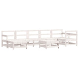 8 Piece Garden Lounge Set White Solid Wood Pine 3186285