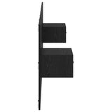 Headboard with Cabinet 3 pcs Black Oak Engineered Wood 3416194