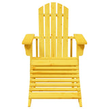 Adirondack Chair with Ottoman Yellow Solid Wood Fir 4007241