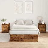 Storage Bed Frame Old Wood 120 x 200 cm Engineered Wood 3335371