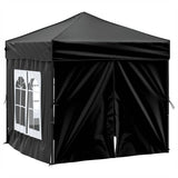 Folding Party Tent with Sidewalls Black 2x2 m 93504