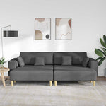 Fabric Sofa with Cushion 3 pcs Dark Grey 208 cm Fabric 3335163