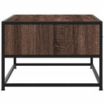 ZNTS Coffee Table Brown Oak 100x50x35 cm Engineered Wood and Metal 848783