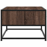 ZNTS Coffee Table Brown Oak 100x50x35 cm Engineered Wood and Metal 848783