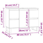 ZNTS Bathroom Cabinet Smoked Oak 80x33x60 cm Engineered Wood 831665
