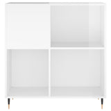 Record Cabinet High Gloss White 84.5x38x89 cm Engineered Wood 831766