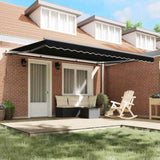 Retractable Awning Manual Black 450 x 350 cm Fabric 3331125