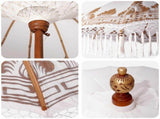 Balinese Parasol with Base 210-220 cm Cream and Brown 3433019