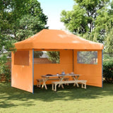 Foldable Party Tent Pop-Up with 3 Sidewalls Orange 4005017