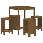 5 Piece Garden Bar Set Honey Brown Solid Wood Pine 3157742