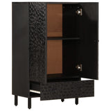 Highboard Black 60x33x100 cm Solid Wood Mango 356849