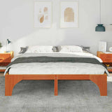 Bed Frame Brown 200 x 200 cm Solid Pine Wood 872976