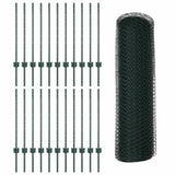 Welded Wire Fence 50 x 0.8 m PVC-Coated Steel Green 3336748