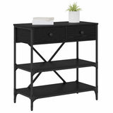 Console Table with Drawer Black Oak 75 x 34.5 x 75 cm Wood 871314