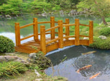 Wooden Garden Bridge with Safety Railings, Arc Footbridge for Pond Backyard Stream, Brown T3398P555942