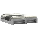 Bed Frame without Mattress Grey Sonoma 180x200 cm Super King Engineered Wood 3295455