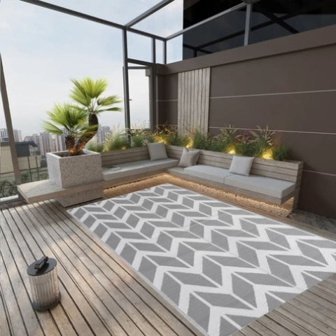 Outdoor Rug ARAKIL Grey 190x290 cm PP 316952
