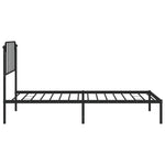 Metal Bed Frame without Mattress with Headboard Black 107x203cm 373883