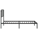 Metal Bed Frame without Mattress with Headboard Black 107x203cm 373883