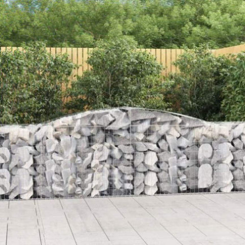 Arched Gabion Basket 400x50x80/100 cm Galvanised Iron 153534