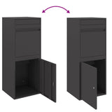 Parcel Drop Box with Storage Black 41 x 38 x 103 cm Steel 874933