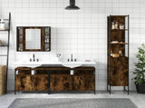 4 Piece Bathroom Cabinet Set Smoked Oak Engineered Wood 3214747