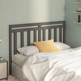 Bed Headboard Grey Solid pine wood Double Decorative Inlays 817787