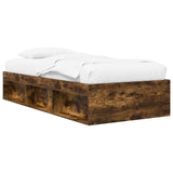 Bed Frame with Storage Smoked Oak 80 x 200 cm Engineered Wood 3429519