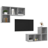 Wall-mounted TV Cabinets 4 pcs Concrete Grey Engineered Wood 3079839