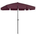 Beach Parasol Bordeaux Red 200x125 cm 314731