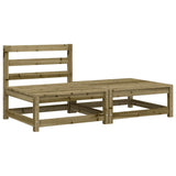 Garden Sofa Armless with Footstool Impregnated Wood Pine 837962