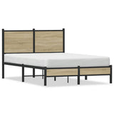 Metal Bed Frame without Mattress Sonoma Oak 120x190 cm Small Double 4007865