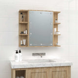 Mirror Cabinet with LED Sonoma Oak 70x16.5x60 cm 808876
