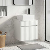 Wall-mounted Sink Vanity High Gloss White 49 x 41 x 63 cm 890566