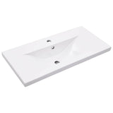 Bathroom Washbasin Frame with Built-in Basin Black Iron 3101390