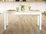 Dining Table for 4 to 6, 120L x 70W x 75Hcm, Modern Kitchen Table with Wood Effect Tabletop, Thick T3398P343531