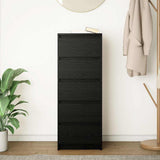 Sideboard with Drawers Black Oak 37.5x35x99 cm Engineered Wood 861761
