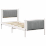 Bed frame White and light grey 75 x 190 cm Solid pine wood 878513