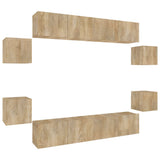 8 Piece TV Cabinet Set Sonoma Oak Engineered Wood 3114216