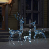 Reindeer Family Cold White Acrylic Large Decorative Inlays 329794