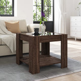 Coffee Table with LED Brown Oak 53x53x45 cm Engineered Wood 847545